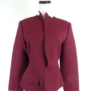 GEOFFREY BEENE COUTURE BERGDORF GOODMAN Vintage wool red black blazer Jacket 4 6